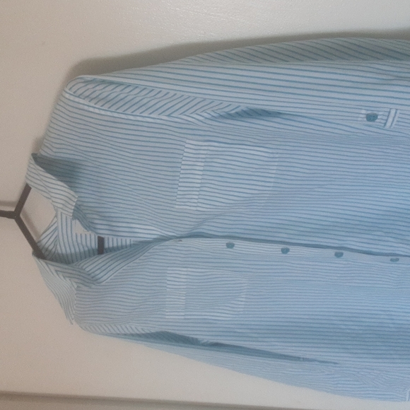 Chicos Striped Button Down Shirt Sz 0 ( S ) - Picture 2 of 6